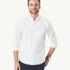 Gazman Tailored Casual Oxford Long Sleeve Shirt - White -Cheap Accessories Store 1 42779