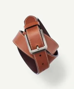 Gazman Stitch Leather Belt - Tan