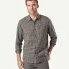 Gazman Brushed Twill Long Sleeve Shirt - Grey Melange -Cheap Accessories Store 1 44505