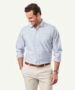Gazman Easy Care Multi Check Long Sleeve Shirt - Pink