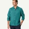 Gazman Pure French Linen Long Sleeve Shirt - Fern -Cheap Accessories Store 1 46111