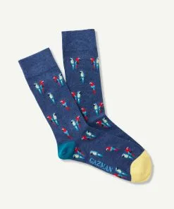 Gazman Non Tight Parrot Sock - Denim
