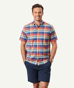 Gazman Casual Multi Check Short Sleeve Shirt - Multi Check