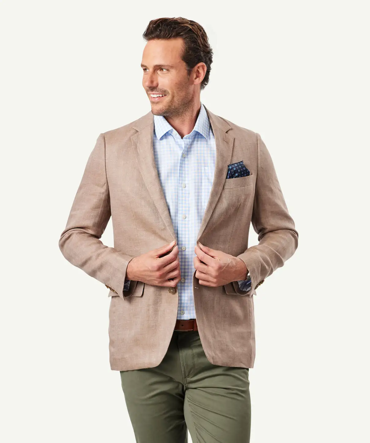 Gazman Linen Herringbone Sports Jacket - Chestnut 3 Gazman Linen Herringbone Sports Jacket - Chestnut