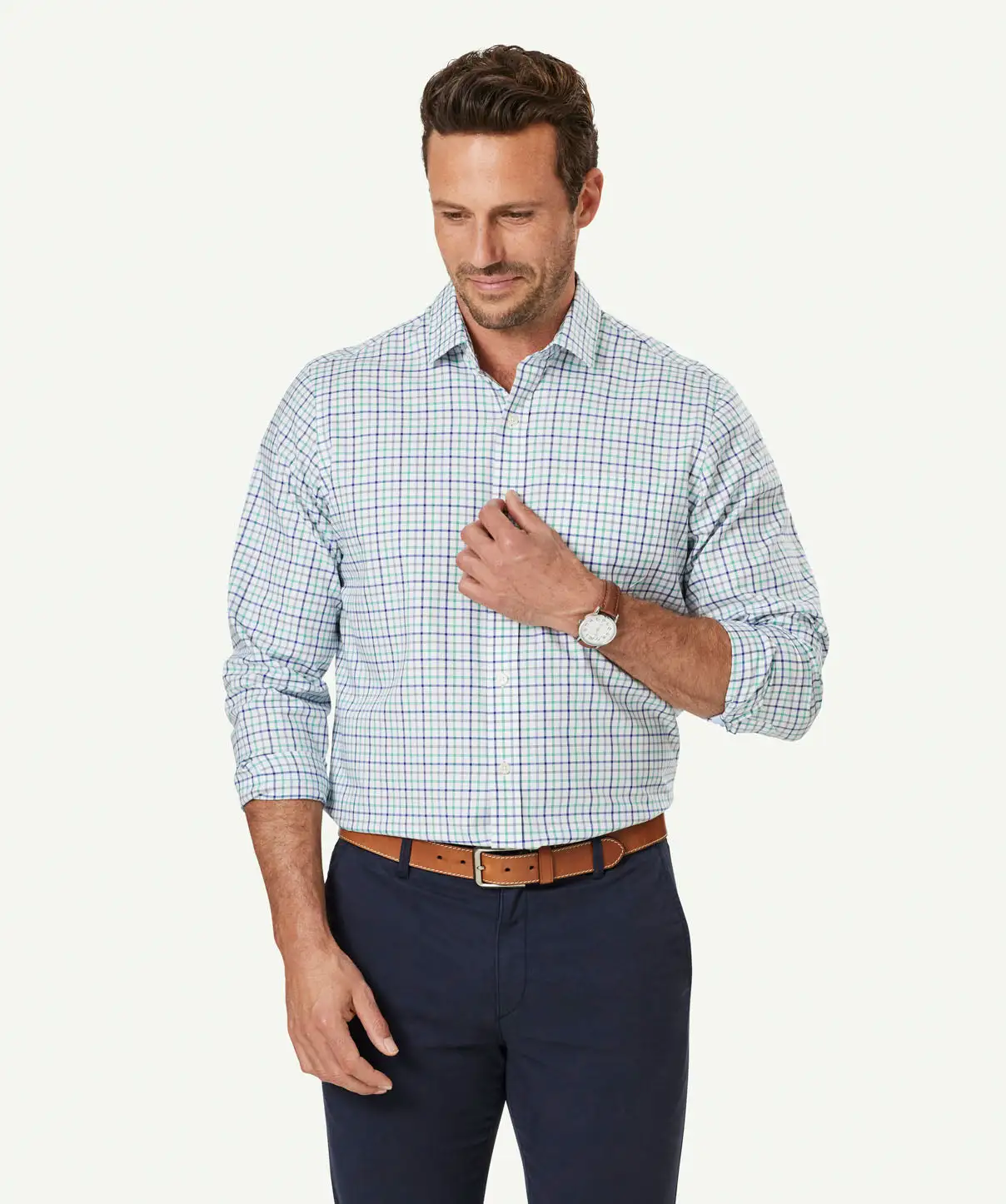 Gazman Easy Care Twill Check Long Sleeve Shirt - Multi Check 3 Gazman Easy Care Twill Check Long Sleeve Shirt - Multi Check