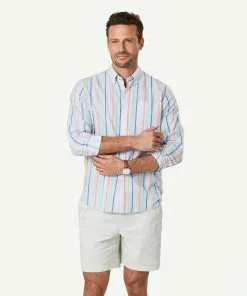 Gazman Casual Madras Stripe Long Sleeve Shirt - Multi Stripe