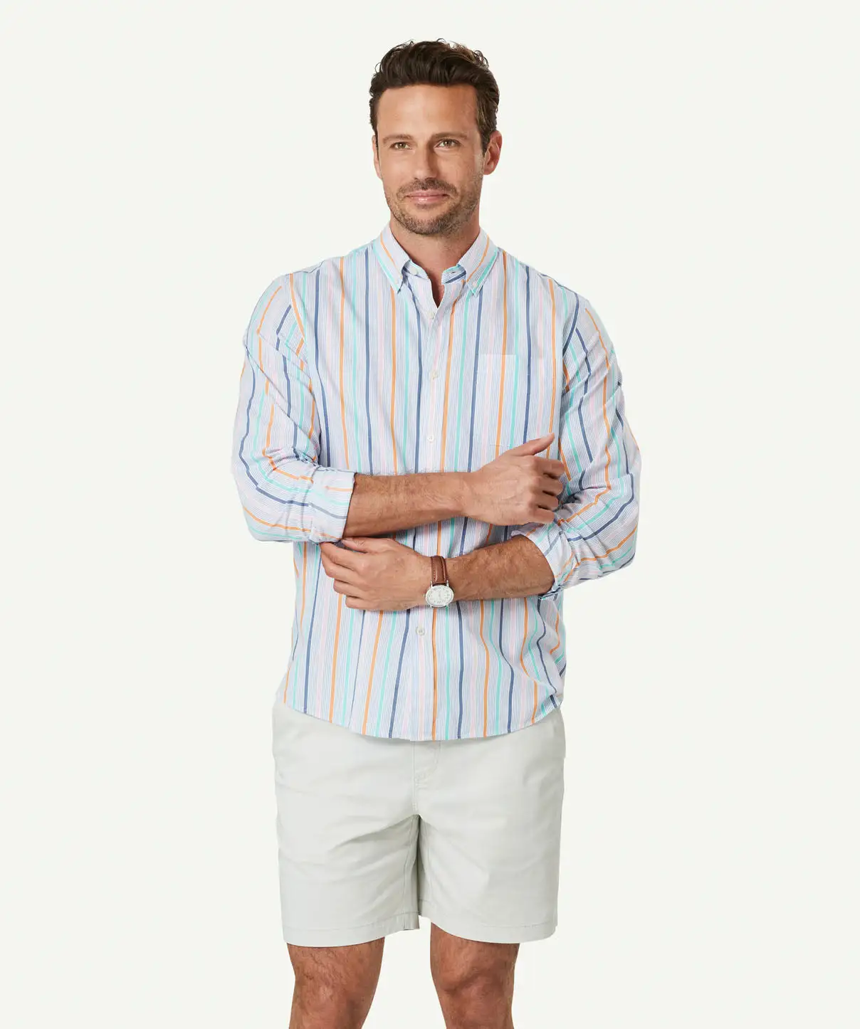 Gazman Casual Madras Stripe Long Sleeve Shirt - Multi Stripe 3 Gazman Casual Madras Stripe Long Sleeve Shirt - Multi Stripe