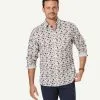 Gazman Casual Floral Print Long Sleeve Shirt - White -Cheap Accessories Store 1 46989