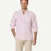 Gazman French Linen Stripe Long Sleeve Shirt - Pink -Cheap Accessories Store 1 47037
