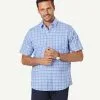 Gazman Easy Care Check Short Sleeve Shirt - Blue -Cheap Accessories Store 1 47325