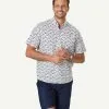 Gazman Casual Fish Print Short Sleeve Shirt - White