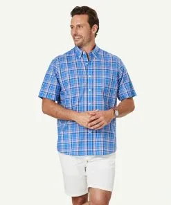 Gazman Casual Slub Multi Check Short Sleeve Shirt - Multi Check