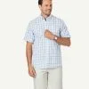 Gazman Easy Care Slub Check Short Sleeve Shirt - Blue -Cheap Accessories Store 1 47414