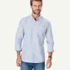 Gazman Tailored Oxford Stripe Long Sleeve Shirt - Blue 1 Gazman Tailored Oxford Stripe Long Sleeve Shirt - Blue -Cheap Accessories Store 1 48529