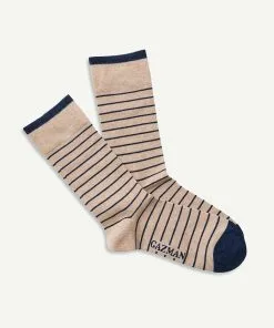 Gazman Non Tight Stripe Sock - Sand