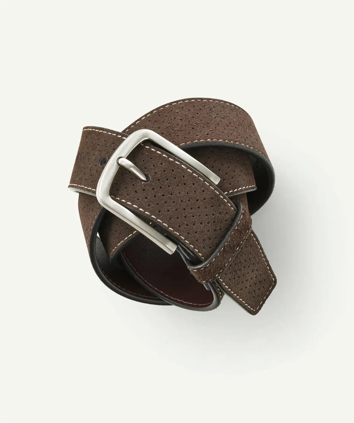 Gazman Suede Perforated Belt - Chocolate 3 Gazman Suede Perforated Belt - Chocolate