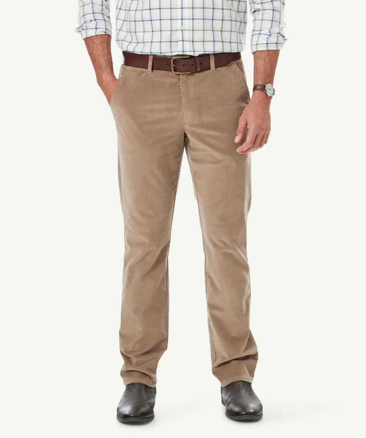 Gazman Stretch Fine Cord Pants - Pebble 3 Gazman Stretch Fine Cord Pants - Pebble