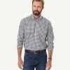 Gazman Easy Care Twill Check Long Sleeve Shirt - Chocolate -Cheap Accessories Store 1 49898