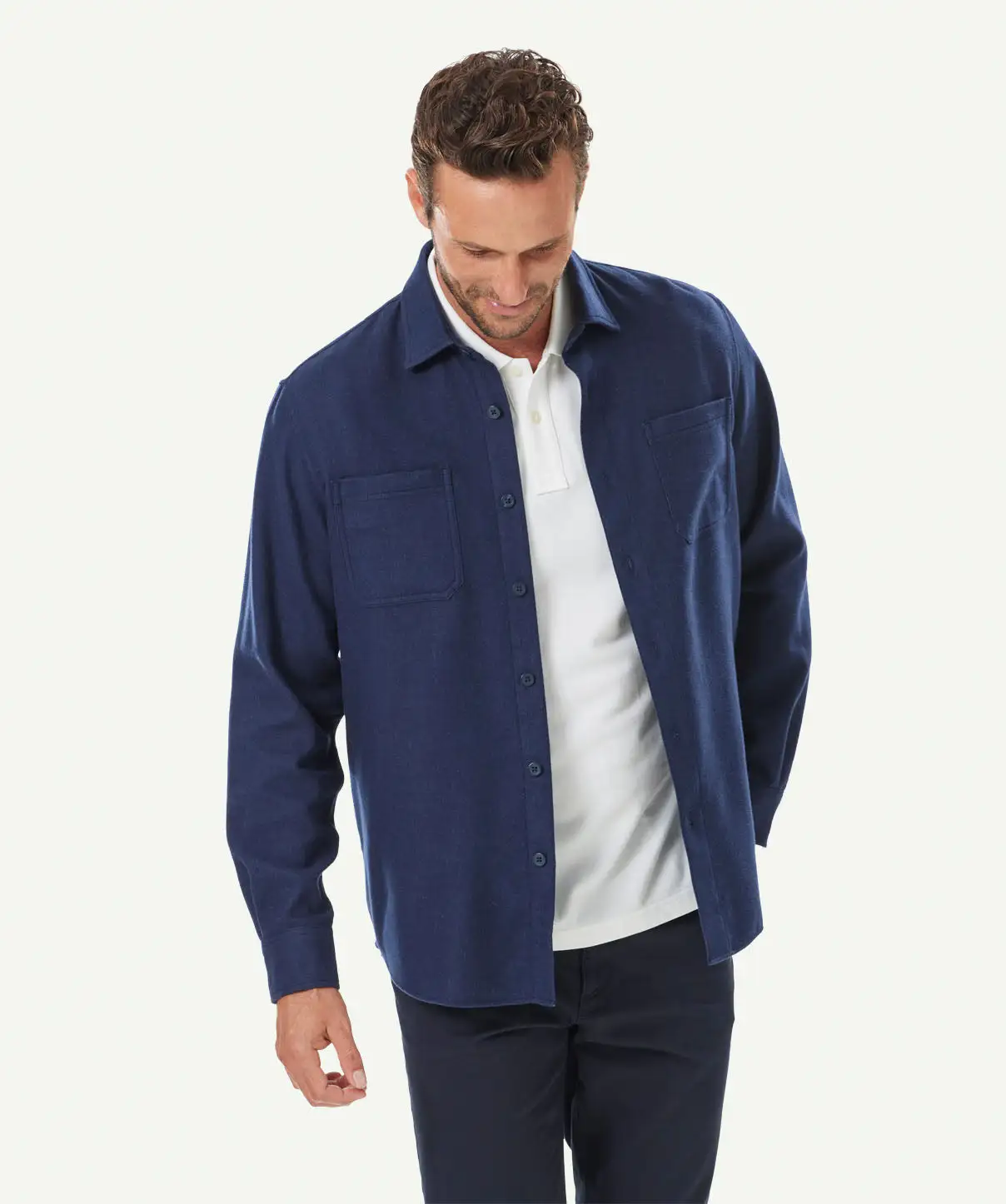 Gazman Brushed Overshirt - Navy 3 Gazman Brushed Overshirt - Navy
