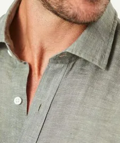 Gazman Linen Plain Long Sleeve Shirt - Khaki -Cheap Accessories Store 10 cab51fd8 4d3a 4fb9 bd8a cbe0e54a2faa