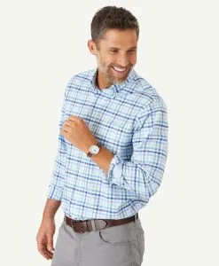 Gazman Easy Care Multi Check Shirt - Mint