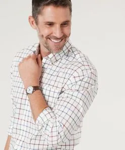 Gazman Easy Care Twill Multi Check Shirt - Multi Check
