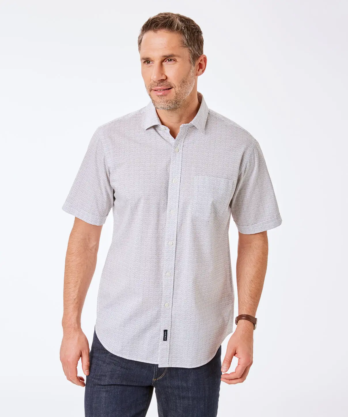 Gazman Dash Print Short Sleeve Shirt - White 3 Gazman Dash Print Short Sleeve Shirt - White