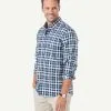 Gazman Tailored Fit Easy Care Twill Check Shirt - Forest