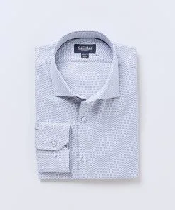 Gazman Tailored Fit Dobby Business Shirt - Blue