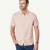 Gazman Casual Textured Linen Blend Plain Shirt - Mango