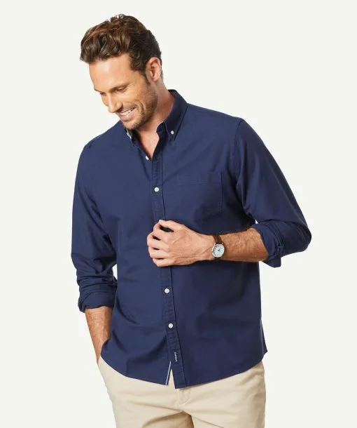 Gazman Casual Oxford Long Sleeve Shirt - Navy 3 Gazman Casual Oxford Long Sleeve Shirt - Navy -Cheap Accessories Store 1 468fa57c c44b 435e bd6f d285e468a457