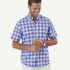 Gazman Easy Care Oxford Check Short Sleeve Shirt - Cobalt -Cheap Accessories Store 1 4dec19e0 cf2d 4702 b773 07ded8da06da
