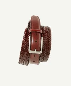 Gazman Leather Plait Belt - Brown