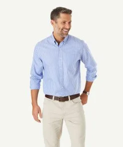 Gazman Easy Care Stripe Shirt - Royal
