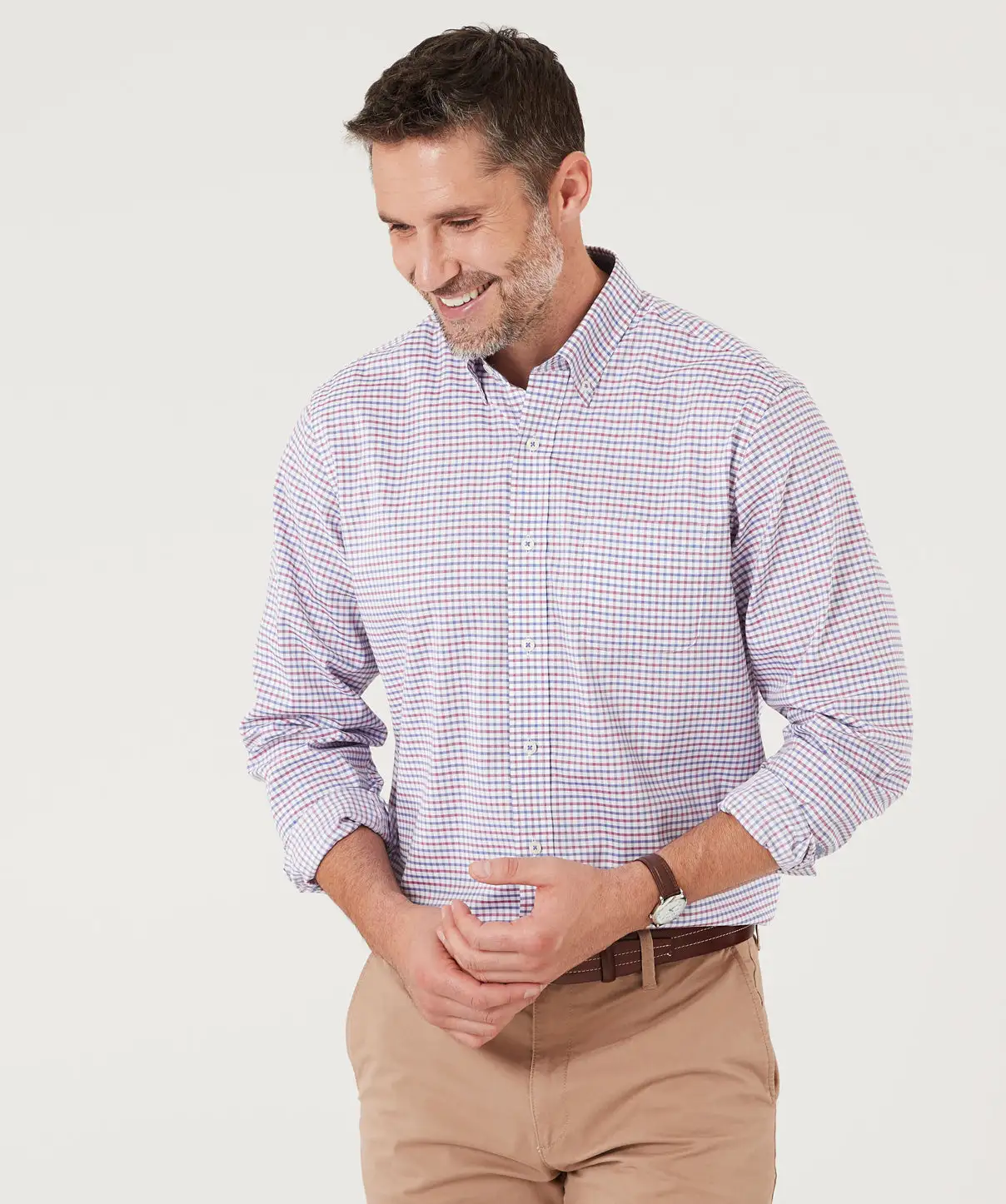 Gazman Easy Care Check Shirt - Navy/Red 3 Gazman Easy Care Check Shirt - Navy/Red