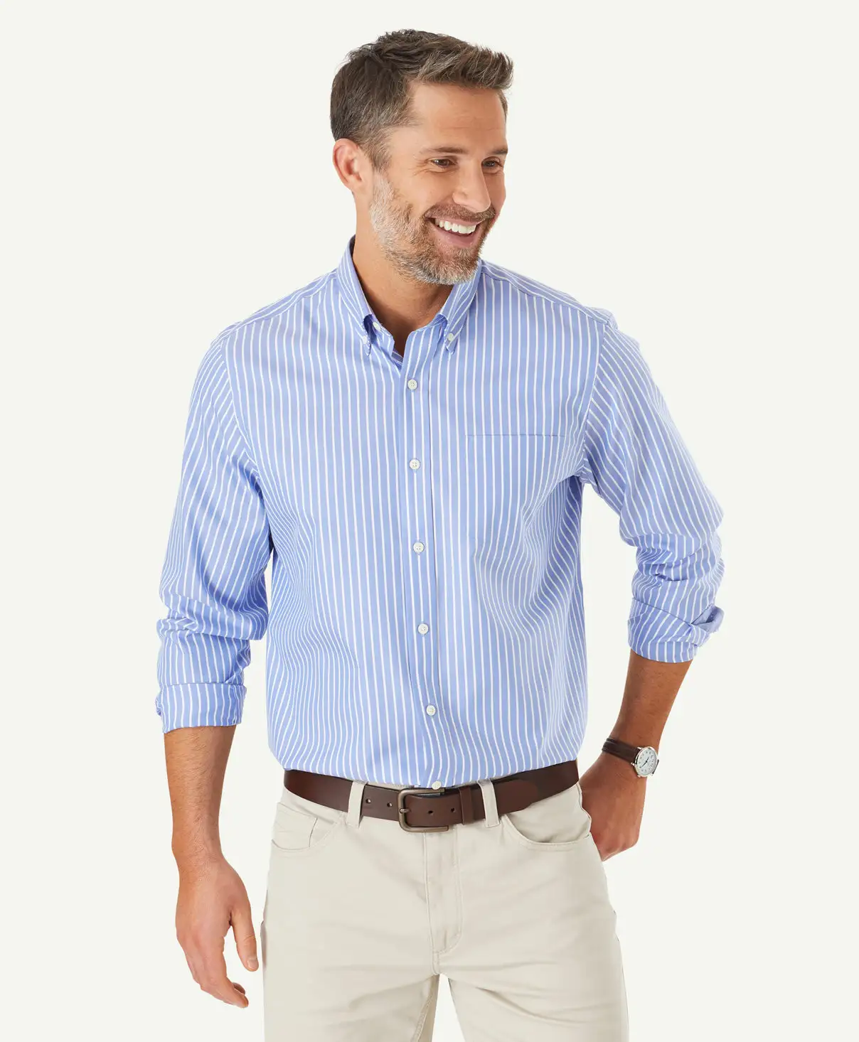 Gazman Easy Care Stripe Shirt - Royal 5 Gazman Easy Care Stripe Shirt - Royal - Image 3