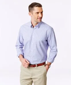 Gazman Tailored Fit Easy Care Check Shirt - Blue