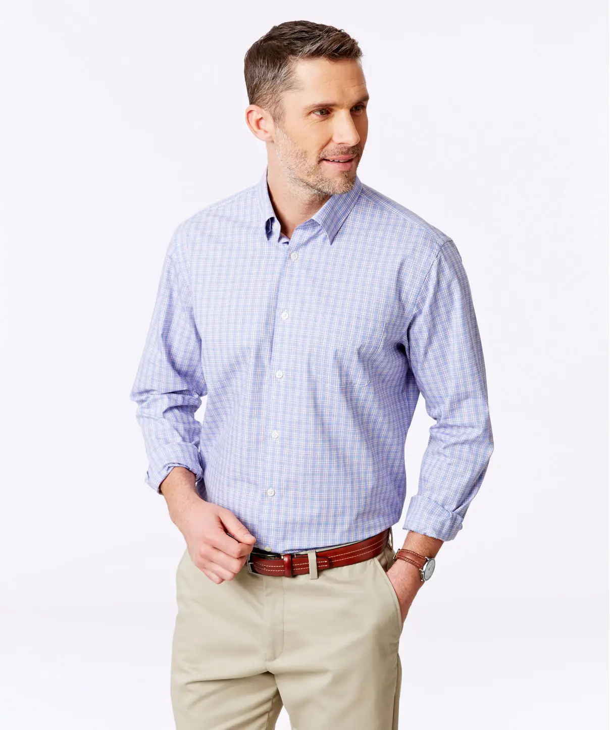 Gazman Tailored Fit Easy Care Check Shirt - Blue 3 Gazman Tailored Fit Easy Care Check Shirt - Blue