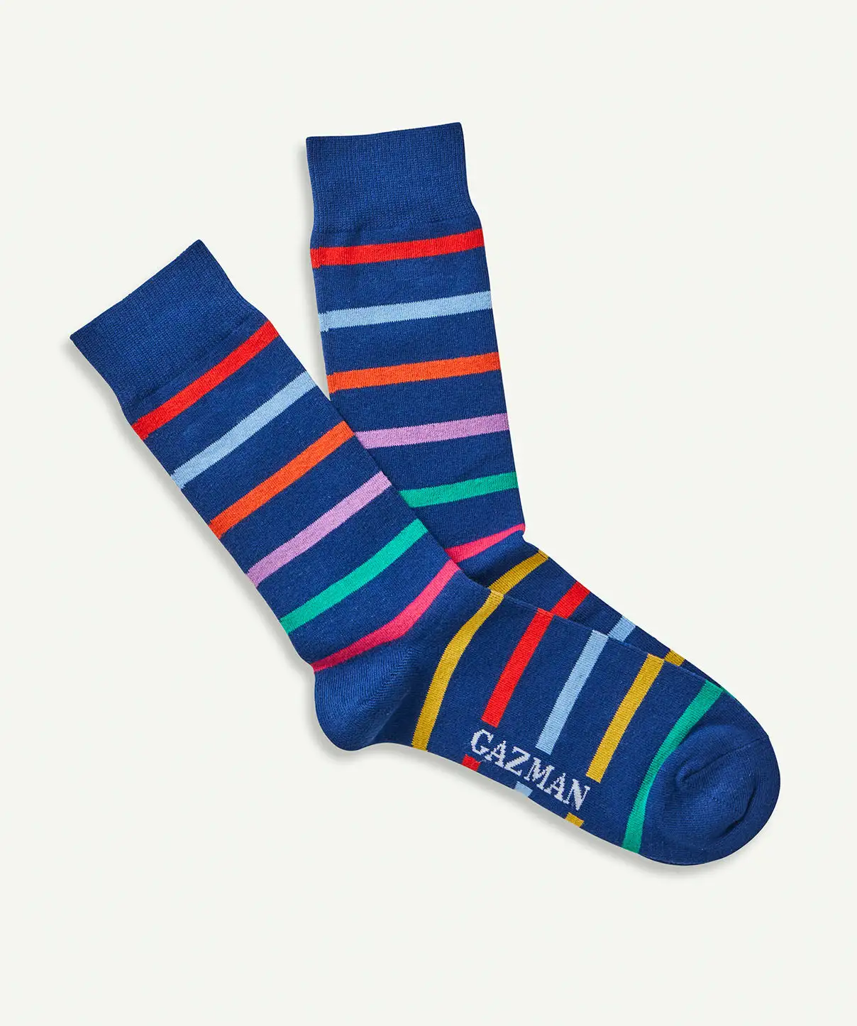 Gazman Comfort Multi Stripe Socks - Blue 4 Gazman Comfort Multi Stripe Socks - Blue - Image 2