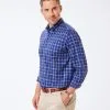 Gazman Easy Care Oxford Check Shirt - Royal