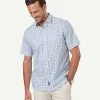 Gazman Easy Care Check Short Sleeve Shirt - Blue