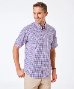 Gazman Easy Care Multi Check Short Sleeve Shirt - Multi Check