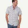 Gazman Tailored Fit Fish Print Short Sleeve Shirt - White -Cheap Accessories Store 1 b2800cf6 e058 466b 9021 bfb3a5419106