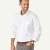 Gazman Tailored Fit Easy Care Plain Twill Shirt - White -Cheap Accessories Store 1 ba7f5134 992d 4b28 9d89 c33b40f5a753