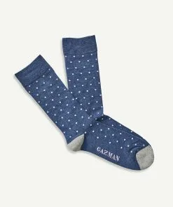 Gazman Non Tight Cushion Dot Sock - Denim