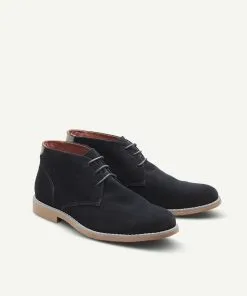 Gazman Hush Puppies Desert Boots - Navy Suede