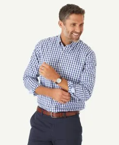 Gazman Easy Care Oxford Gingham Shirt - Petrol
