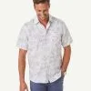 Gazman Linen Blend Floral Short Sleeve Shirt - Dove -Cheap Accessories Store 1 fca3209a 2f04 40b3 8d09 86b64123ff22