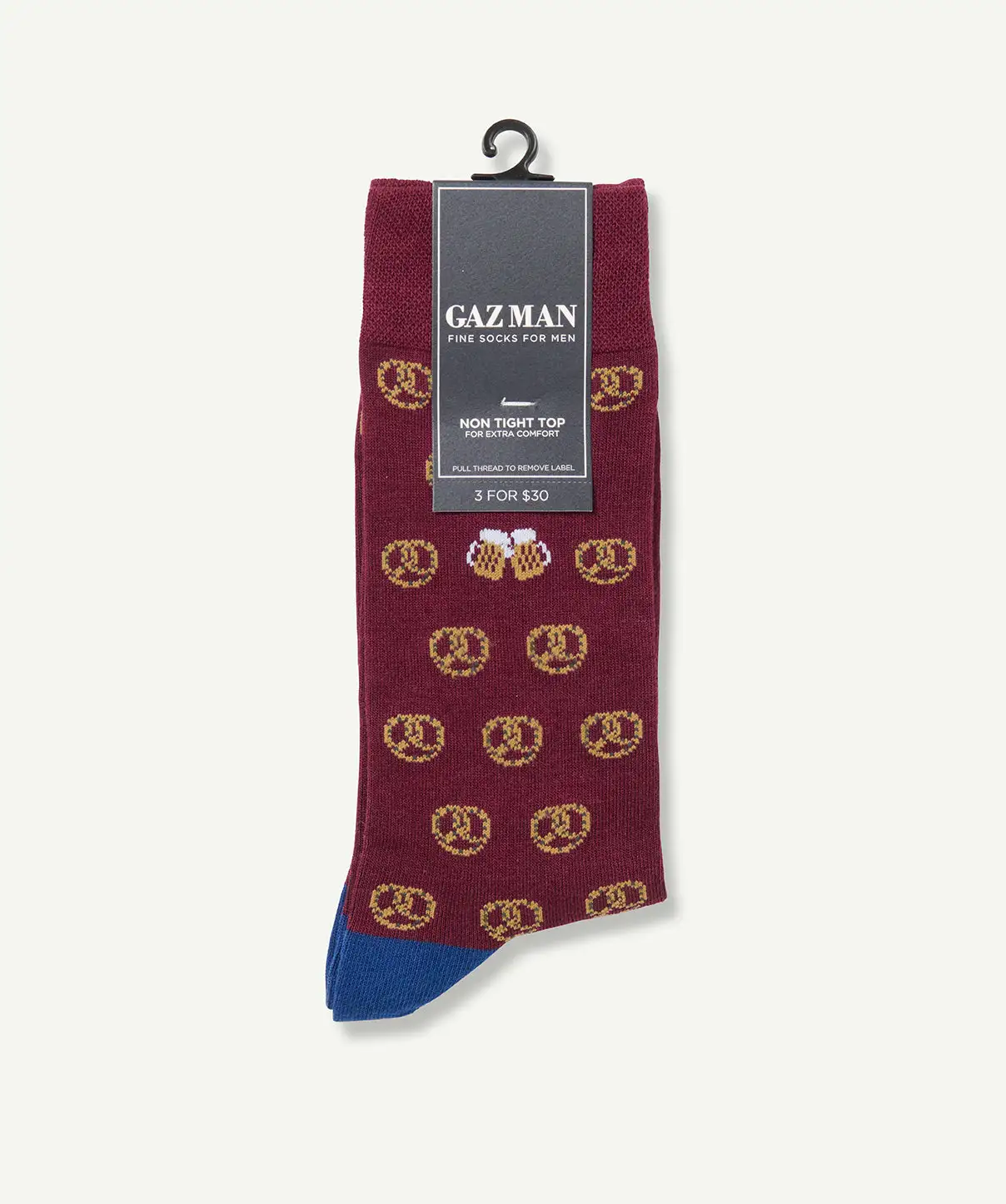 Gazman Non Tight Pretzel Sock - Wine 4 Gazman Non Tight Pretzel Sock - Wine - Image 2