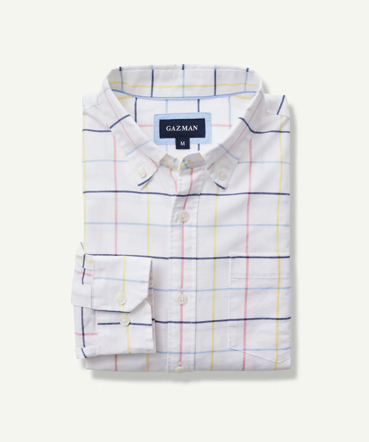 Gazman Casual Oxford Check Long Sleeve Shirt - White 4 Gazman Casual Oxford Check Long Sleeve Shirt - White - Image 2
